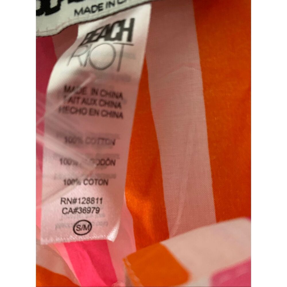 Beach Riot Alexa cover up swim 100% cotton sunset stripes women's size S M NEW - Picture 5 of 5